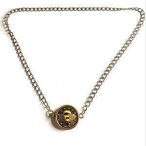 Fashion Jewelry Bubble Bee Pendant Necklace Goldtone Snake Chain